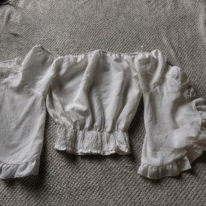 NWT Charlotte Russe Crop Top Peasant Blouse